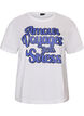 100% katoenen T-shirt met korte mouwen en print, Wit, Packshot image number 0
