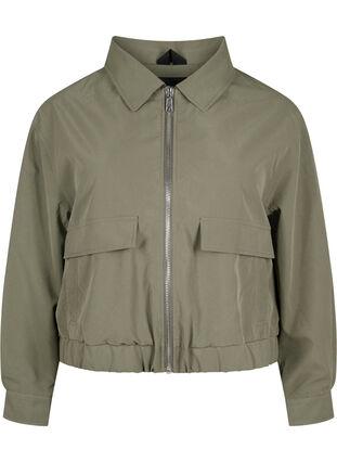 ZizziBomberjack met kraag en zakken, Groen, Packshot image number 0