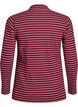 Geribde gestreepte jersey blouse met een hoge hals, Donker Bordeaux, Packshot image number 1