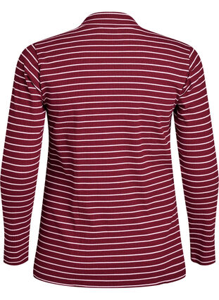 ZizziGeribde gestreepte jersey blouse met een hoge hals, T.Port Fairy Tale, Packshot image number 1