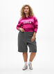 Gestreept poloshirt met geborduurde tekst, Roze, Model image number 1