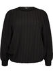 Jersey blouse met structuur en ballonsilhouet, Zwart, Packshot image number 0