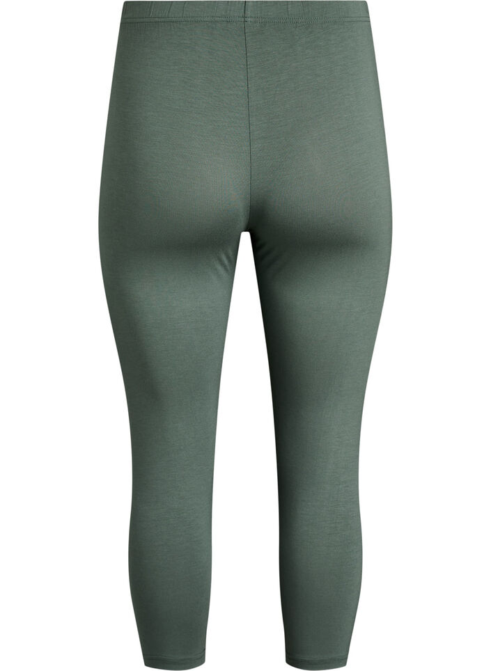 Basic 3/4 legging in viscose, Groen, Packshot image number 1