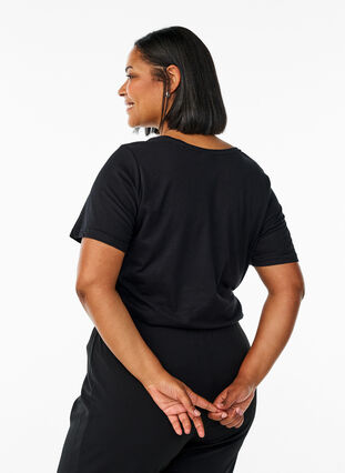 ZizziFLASH - T-shirt met motief, Black Gold, Model image number 1