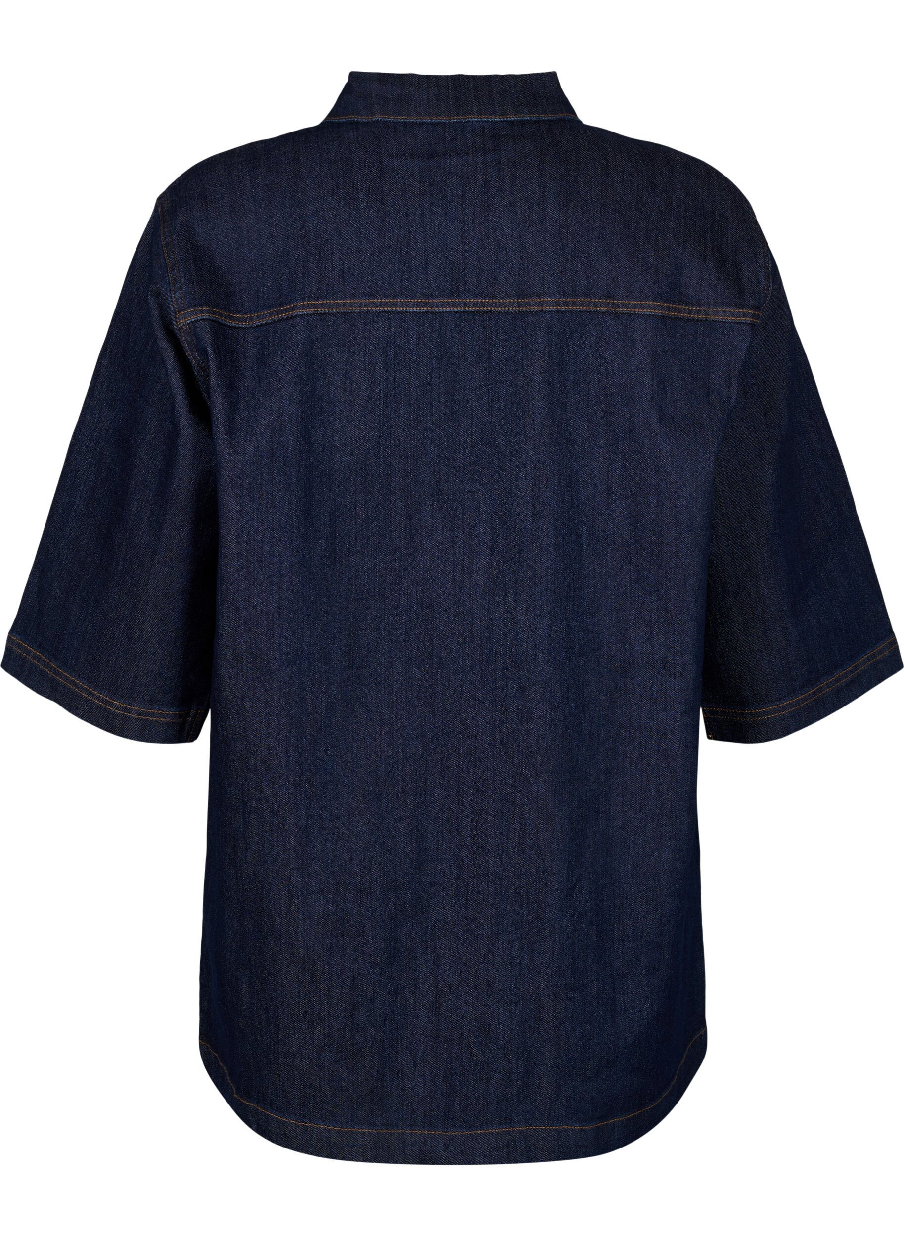 ZizziDenim jurk met grote zakken en 3/4 mouwen, Blauw, Packshot image number 1
