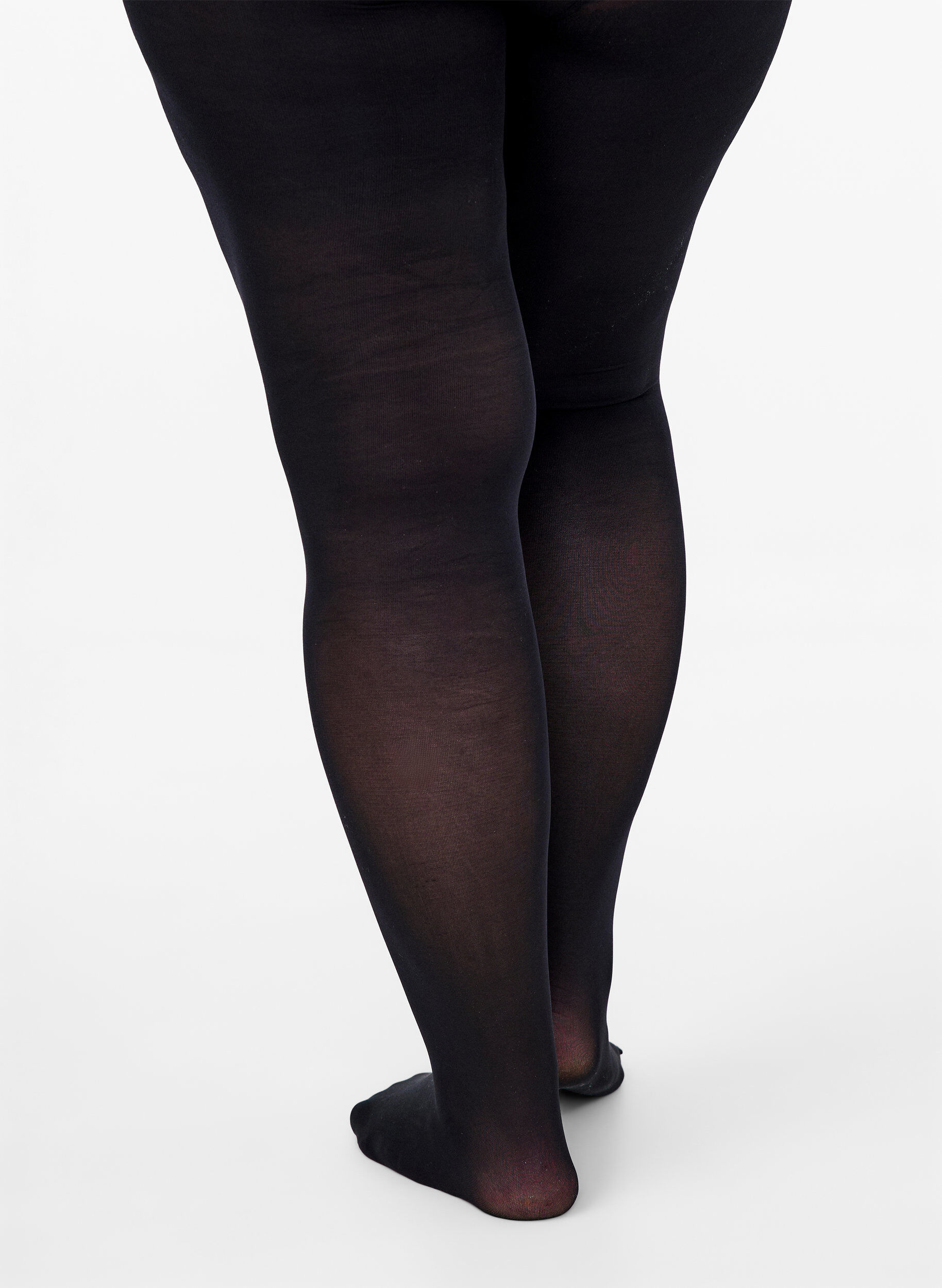 Zizzi2-pack panty's in 100 denier, Zwart, Model image number 2