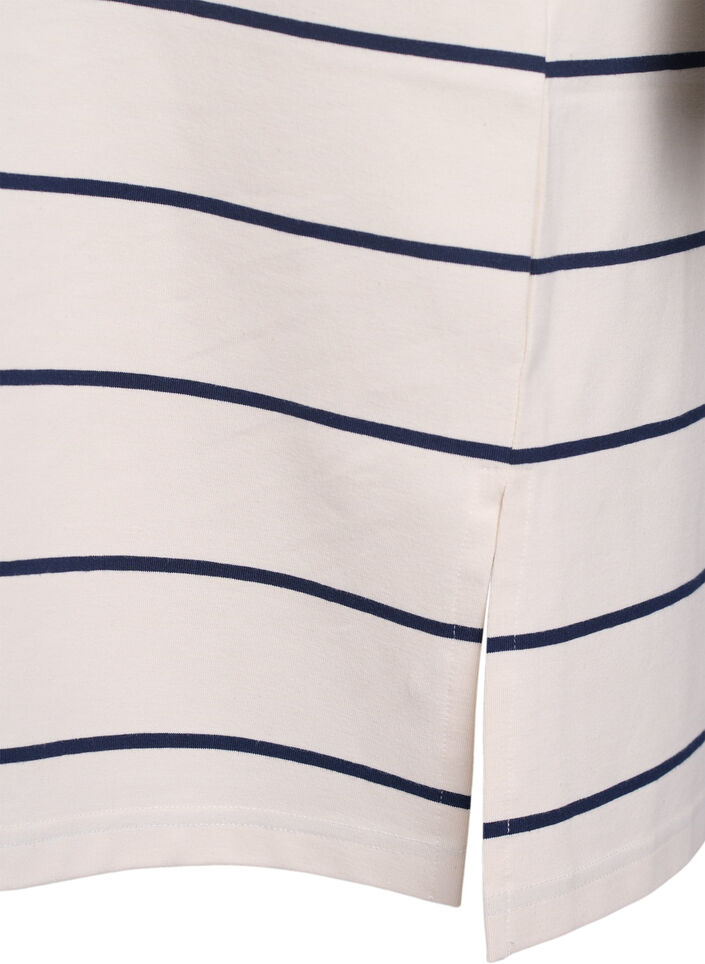 Korte jerseyjurk met strepen, Beige, Packshot image number 3