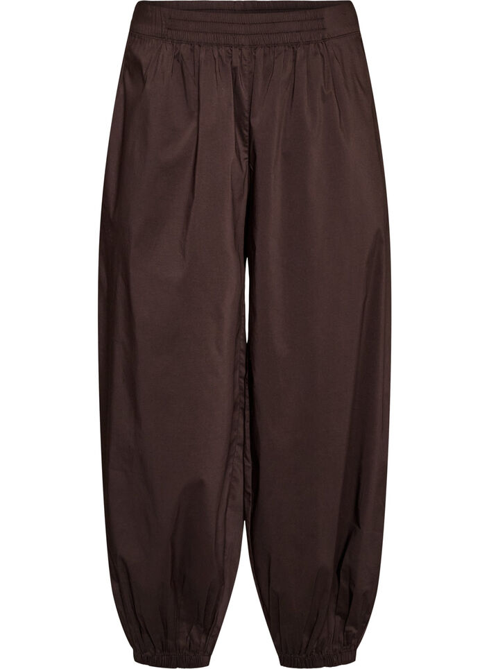Ballonbroek met zakken en een elastische tailleband, Bruin, Packshot image number 0