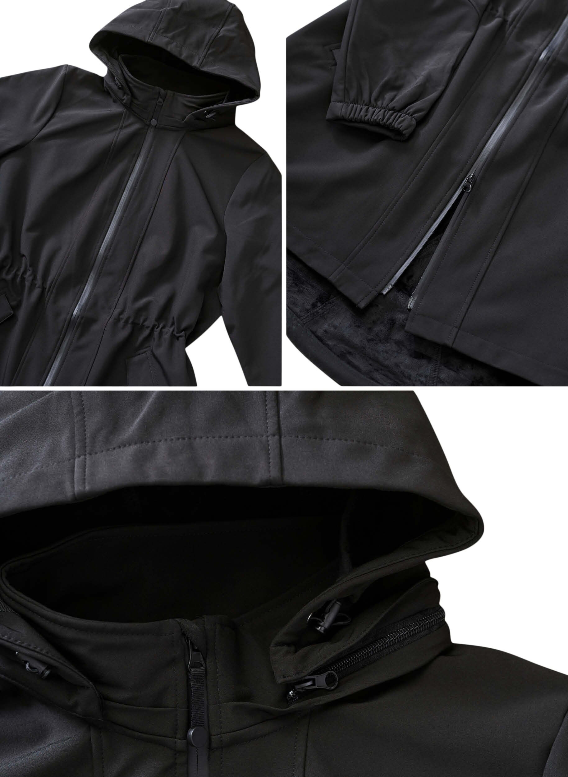 ZizziSoftshell jas met capuchon, Zwart, Packshot image number 4