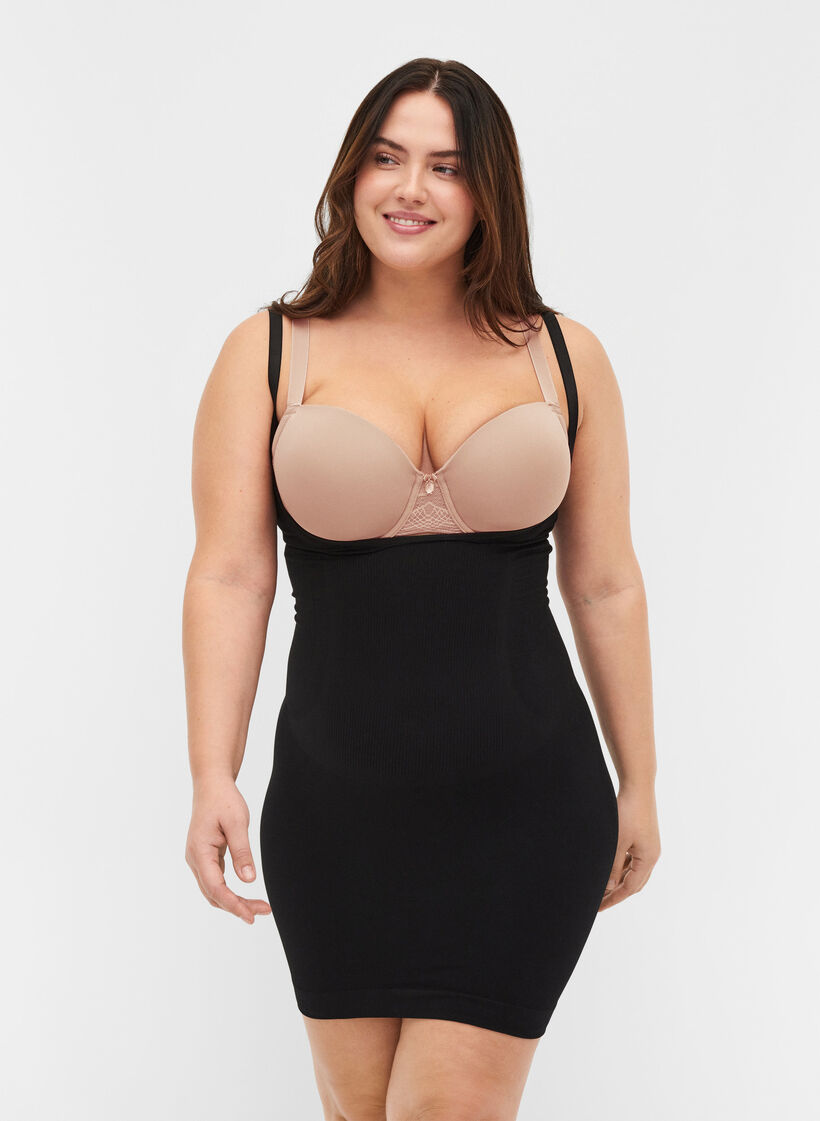 Shapewear jurk met verstelbare bandjes, Black, Model