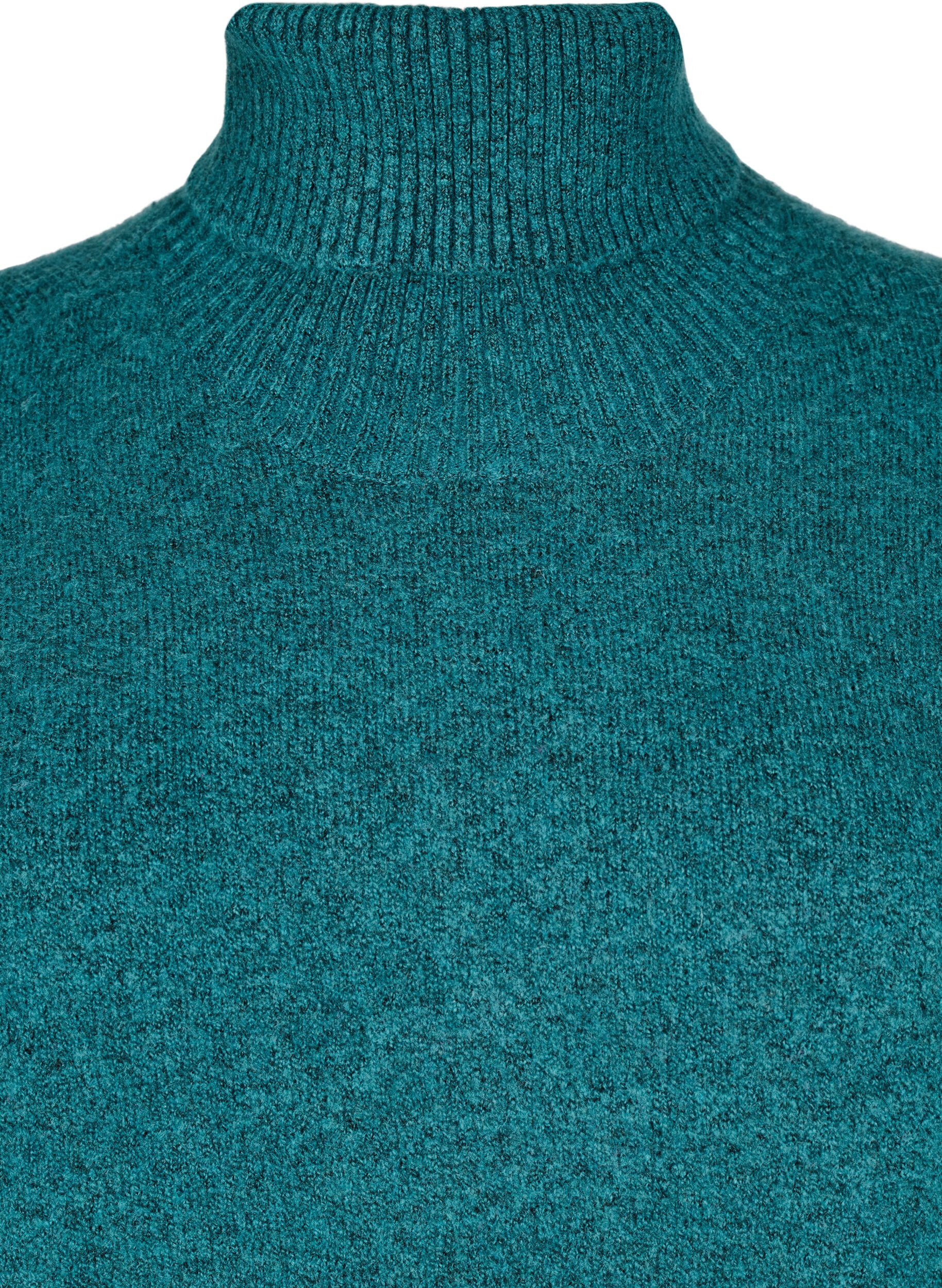 ZizziGebreide blouse met col, Atlantic Deep Mel., Packshot image number 2