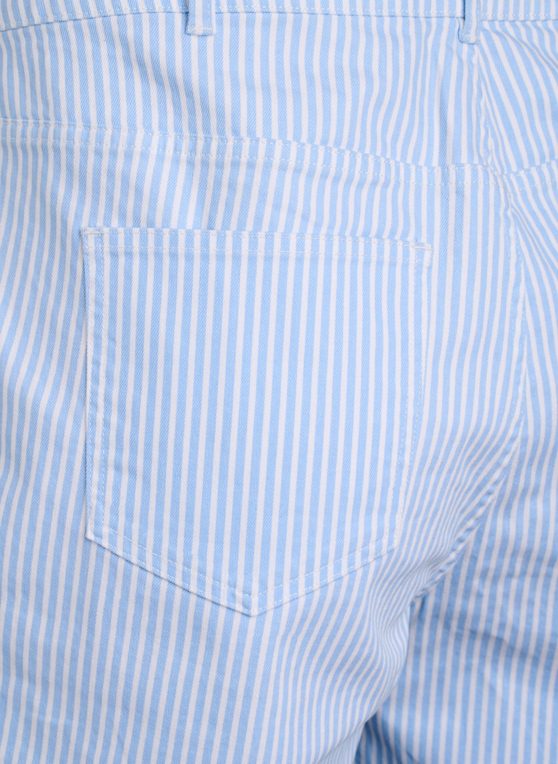 ZizziGestreepte bermudashorts met hoge taille, Blauw, Packshot image number 3