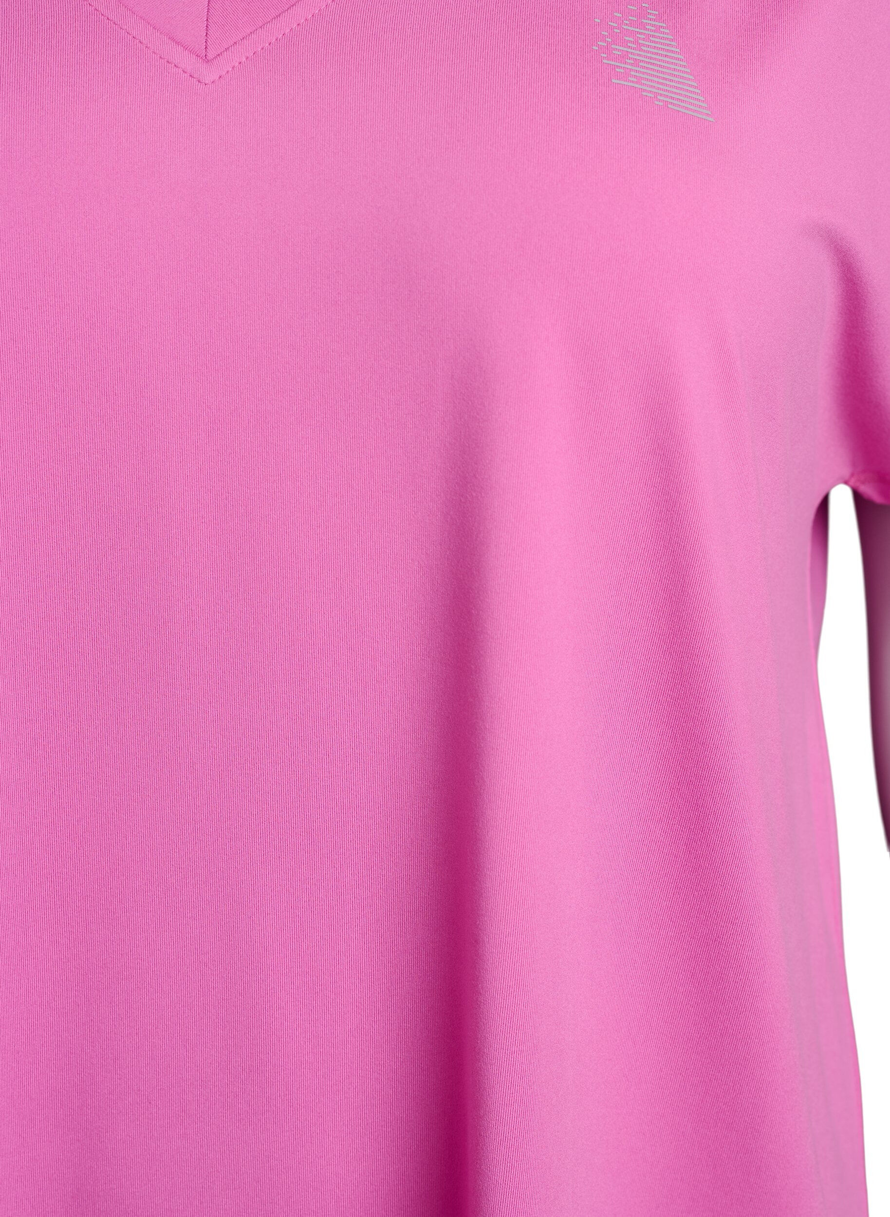 ZizziLosvallend sport T-shirt met V-hals, Roze, Packshot image number 2