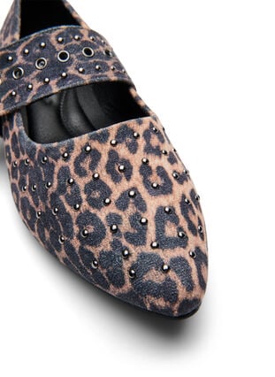 ZizziWide fit - Luipaard print ballerina met gesp en studs, Leopard AOP, Packshot image number 3