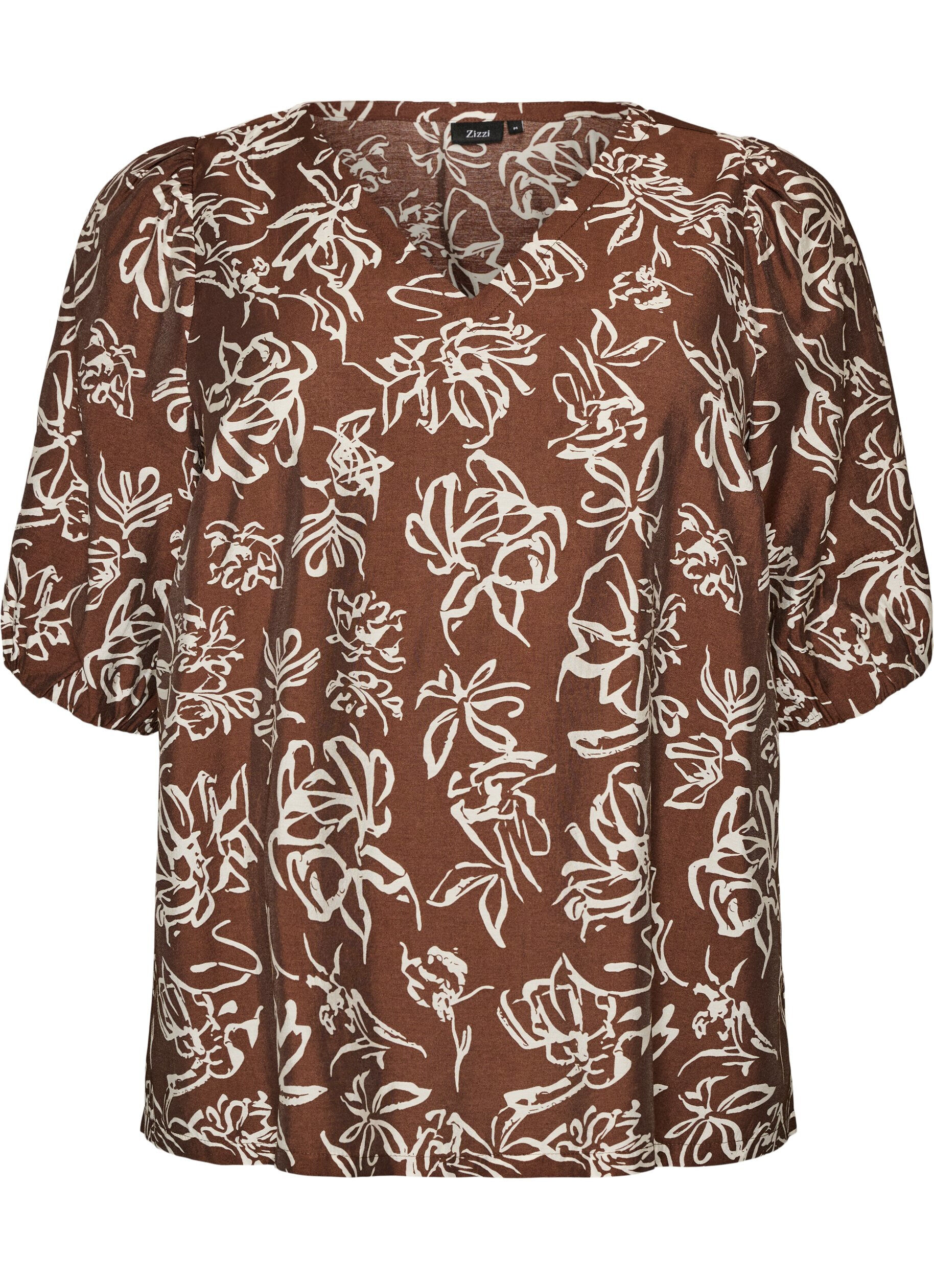 Blouse en viscose avec col en V