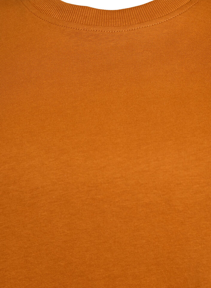 Basic katoenen T-shirt met ronde hals, Oranje, Packshot image number 2