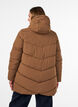 Halflange pufferjas met capuchon, Bruin, Model image number 2