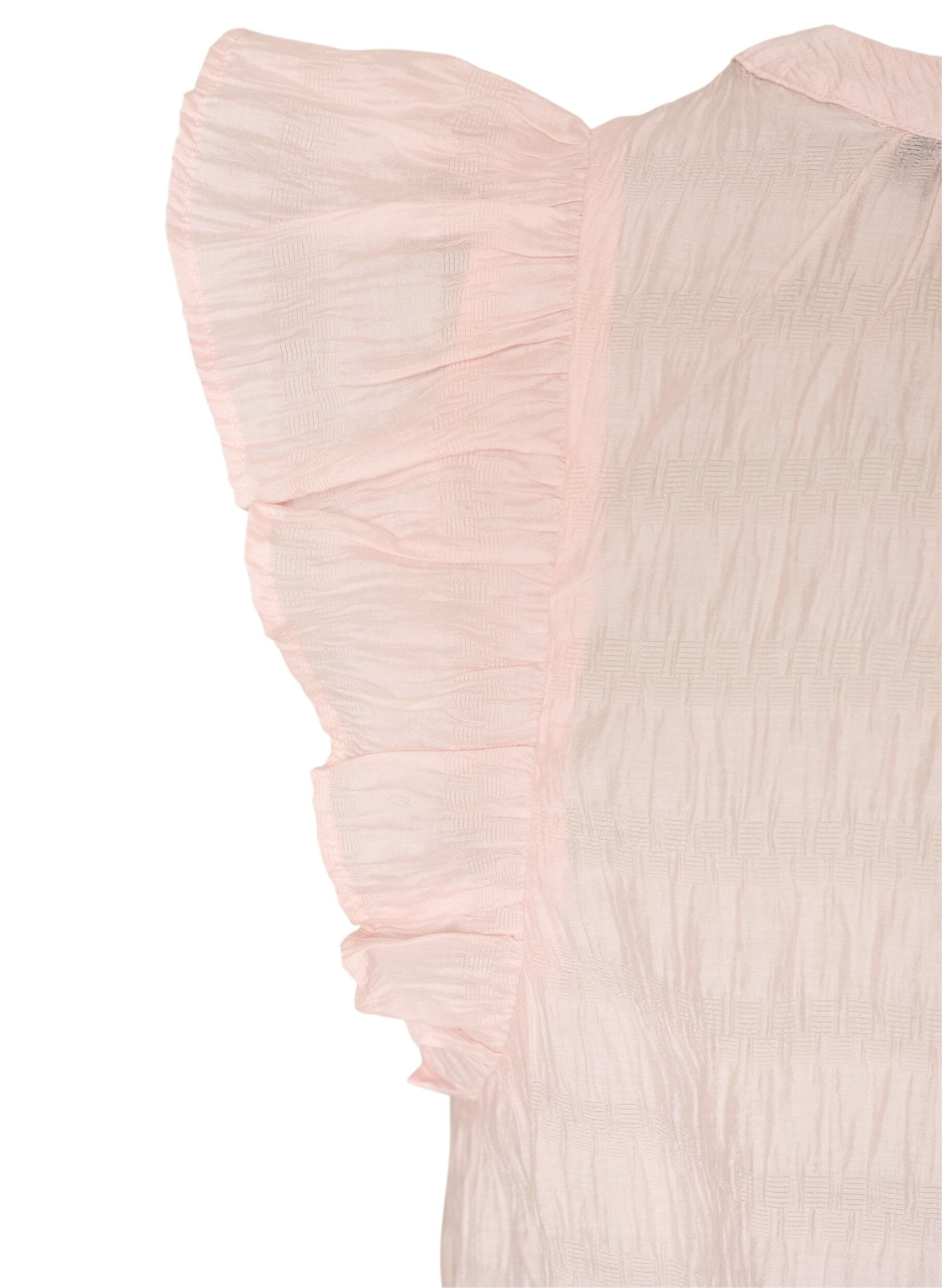 ZizziBlouse met textuur en ruches zonder mouwen, Roze, Packshot image number 3