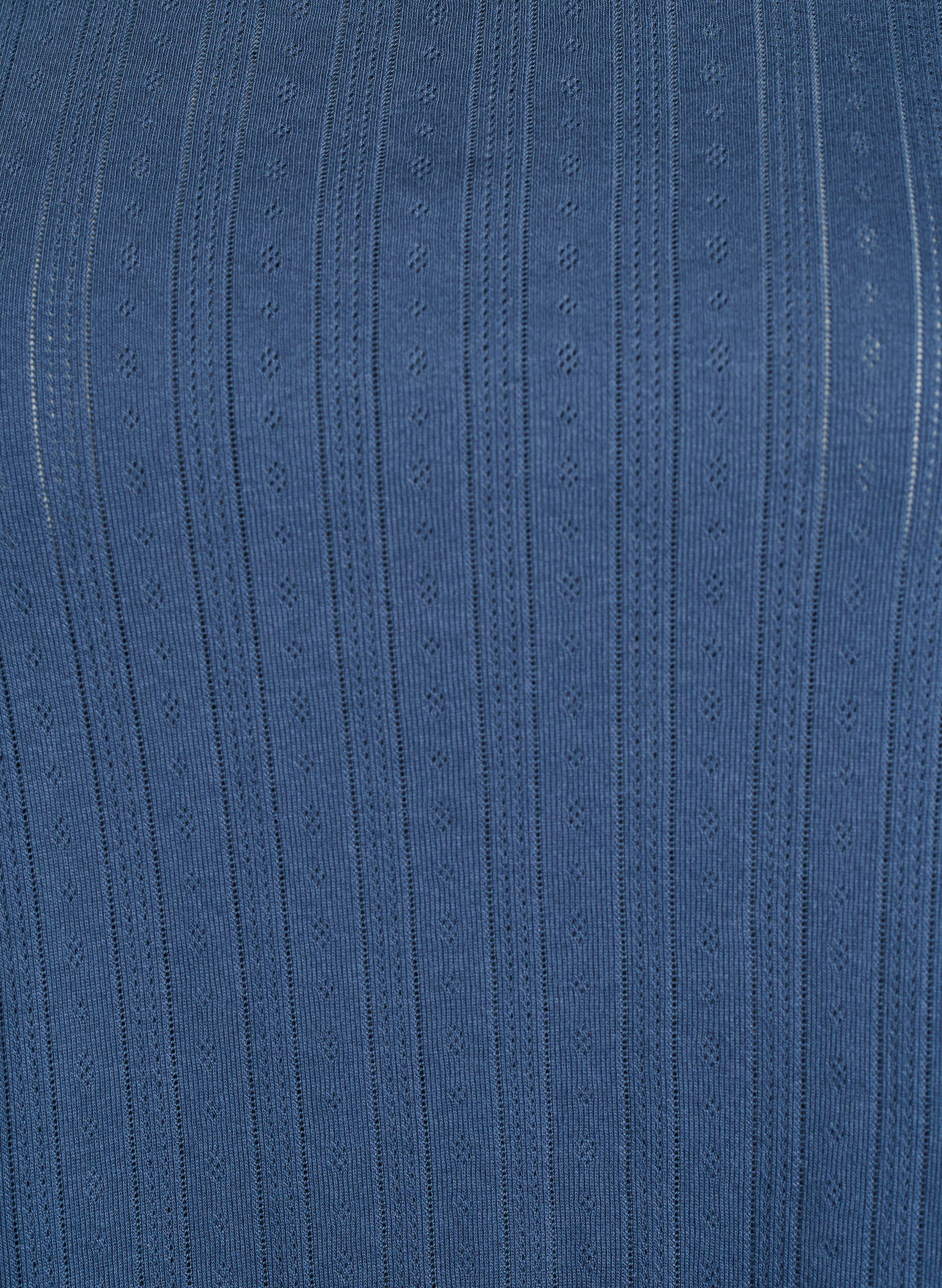 ZizziOrganisch katoenen pyjamashirt met kapmouwen, Blauw, Packshot image number 2