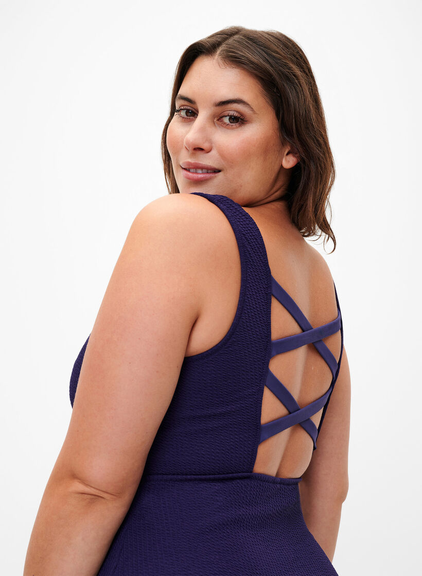 Maillot de bain avec d&eacute;tail crois&eacute; dans le dos, Astral Aura, Model image number 2