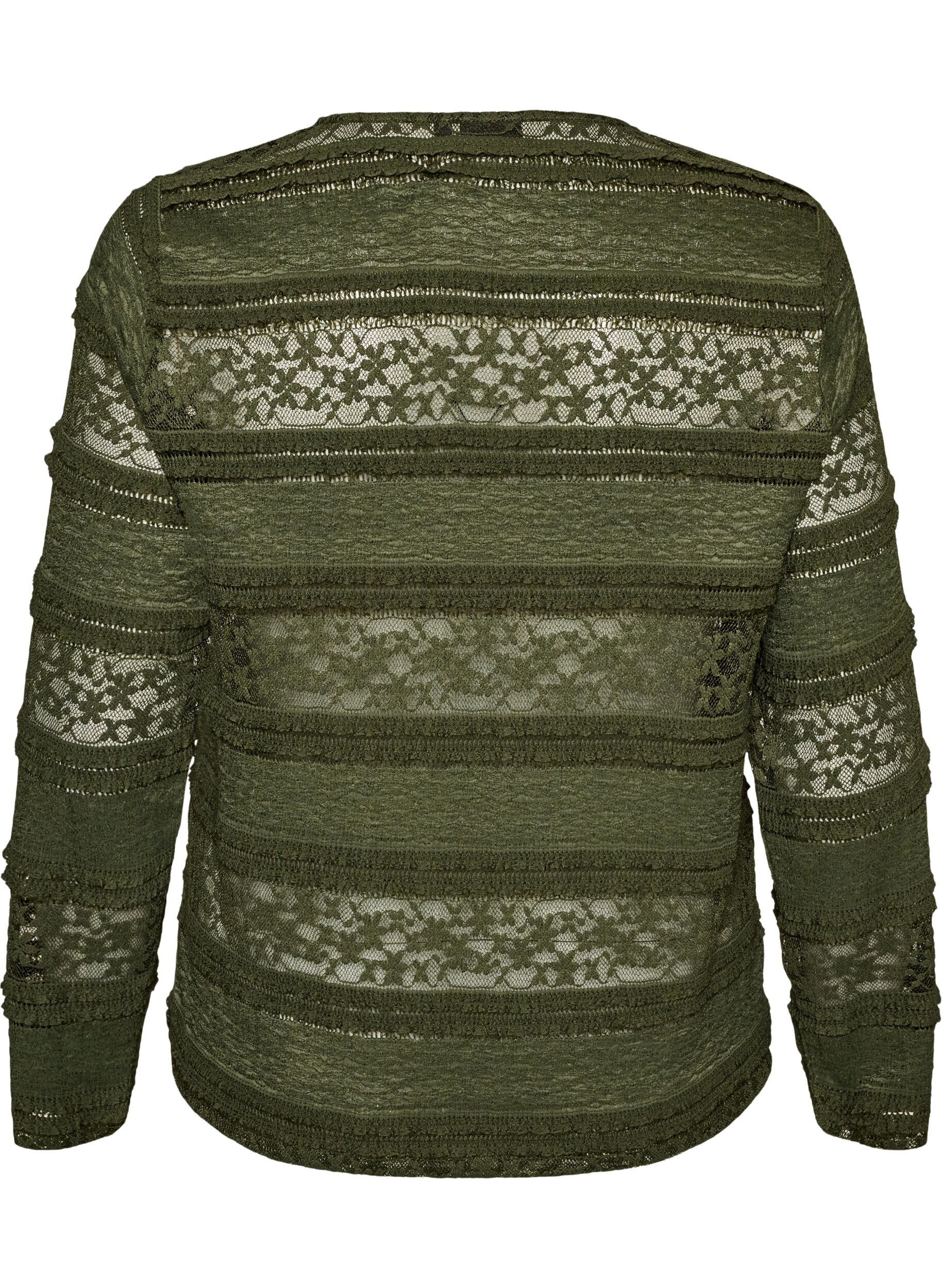 ZizziKanten blouse met lange mouwen, Groen, Packshot image number 1