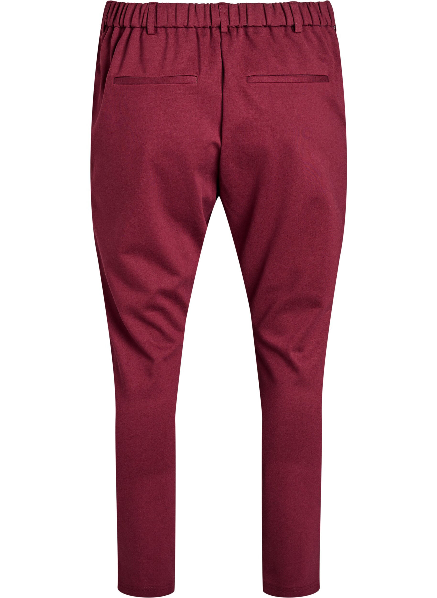 ZizziCropped Maddison broek, Donker Bordeaux, Packshot image number 1