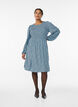Jurk met een gesmokte top en fijn bloemetjespatroon, Blauw, Model image number 1