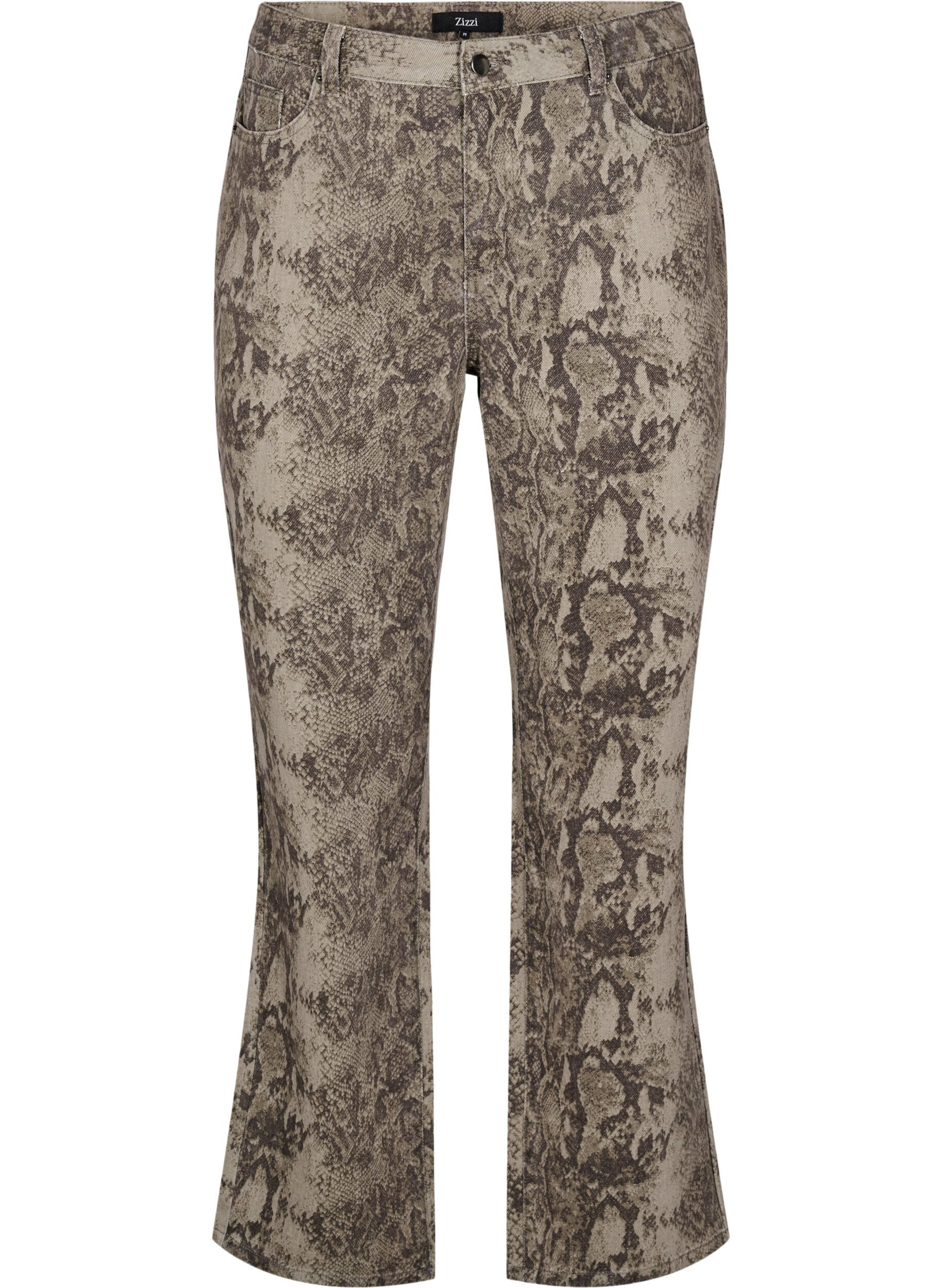 High-waist Gemma jeans met slangenprint