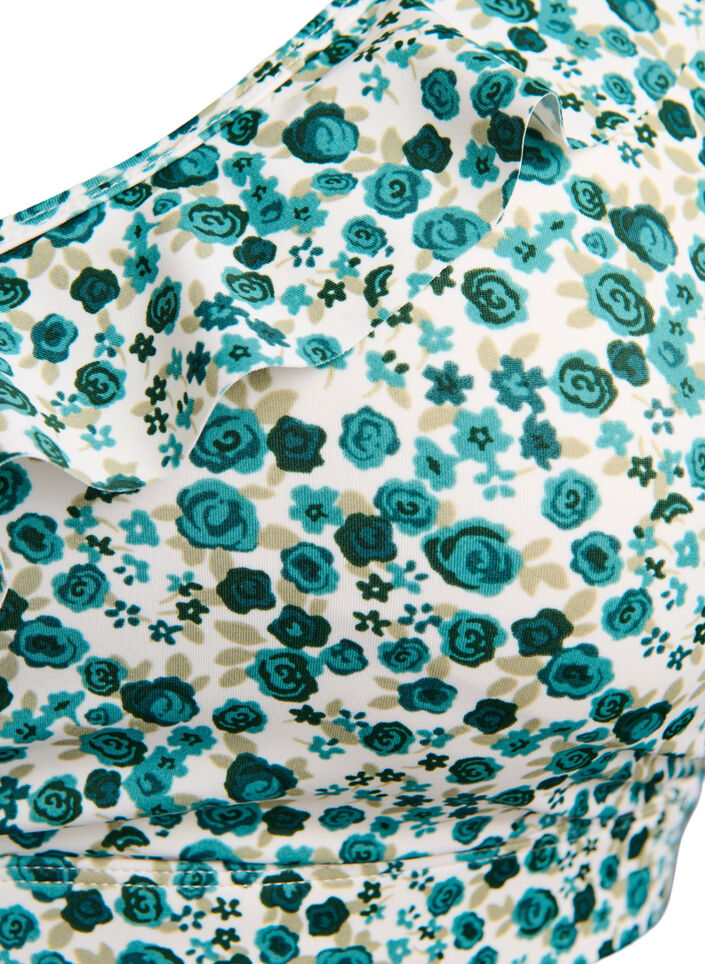 Bloemen bikinitop met ruches, Ditsy Rose AOP, Packshot