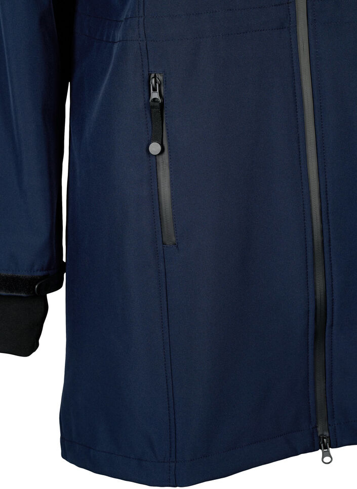 Softshell jas met afneembare capuchon, Blauw, Packshot image number 3