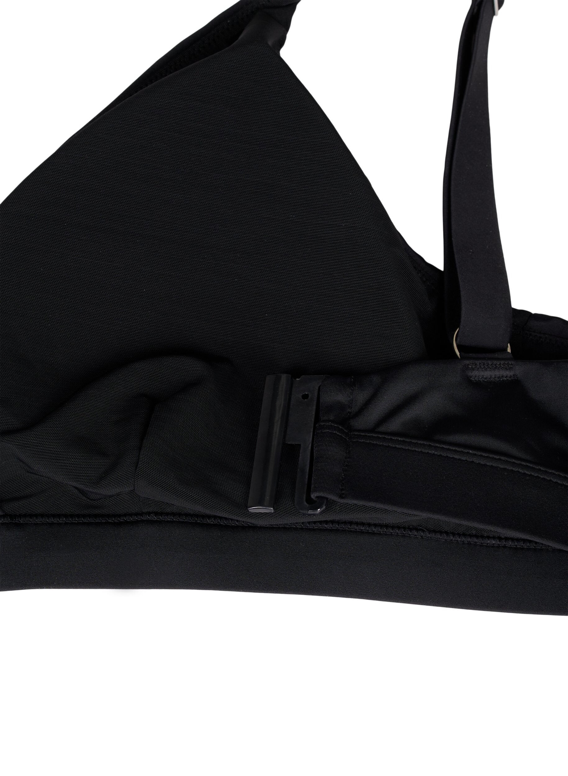 ZizziTriangle bikinitop met wikkel detail, Zwart, Packshot image number 3