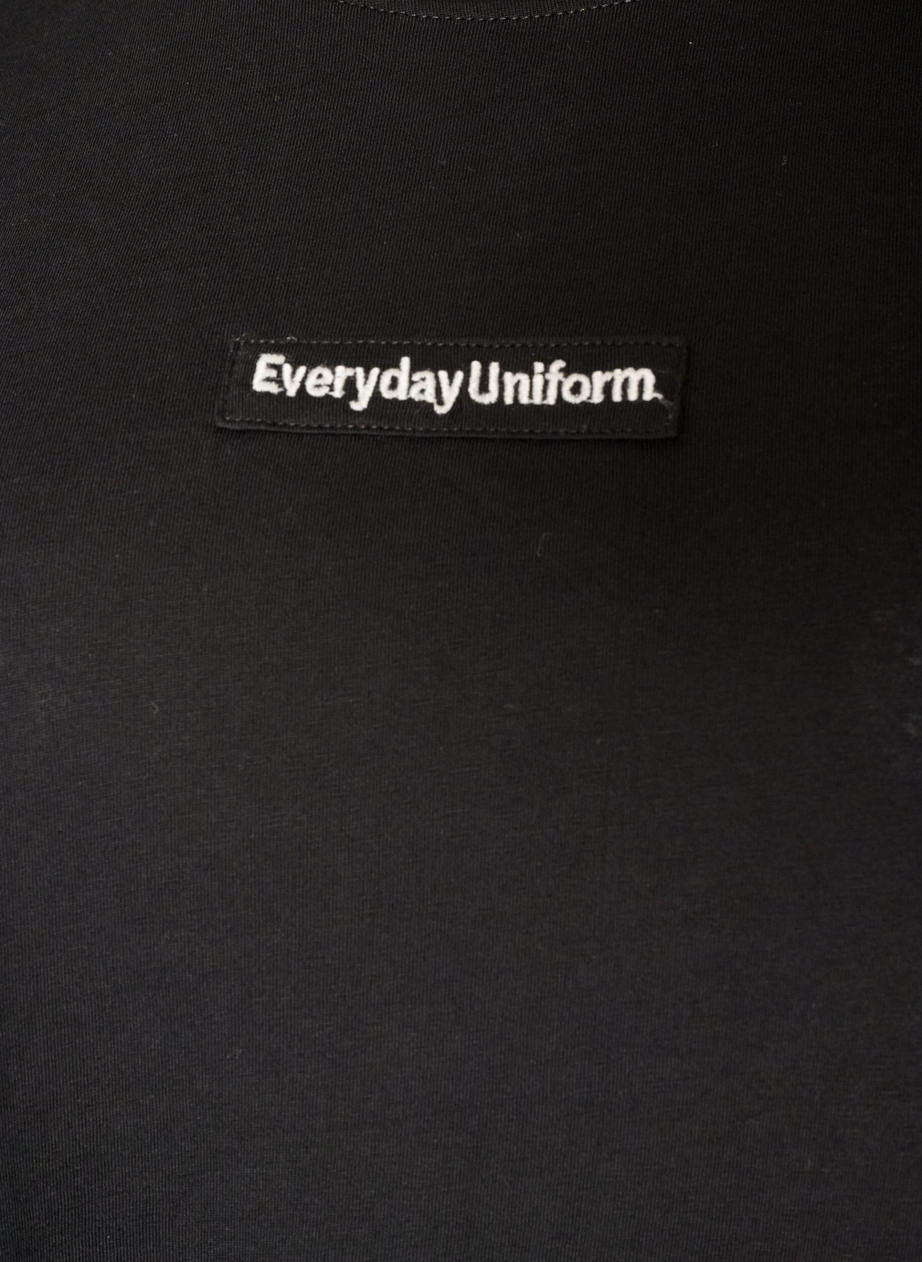 ZizziKatoenen T-shirt met tekstbadge, Zwart, Packshot image number 2