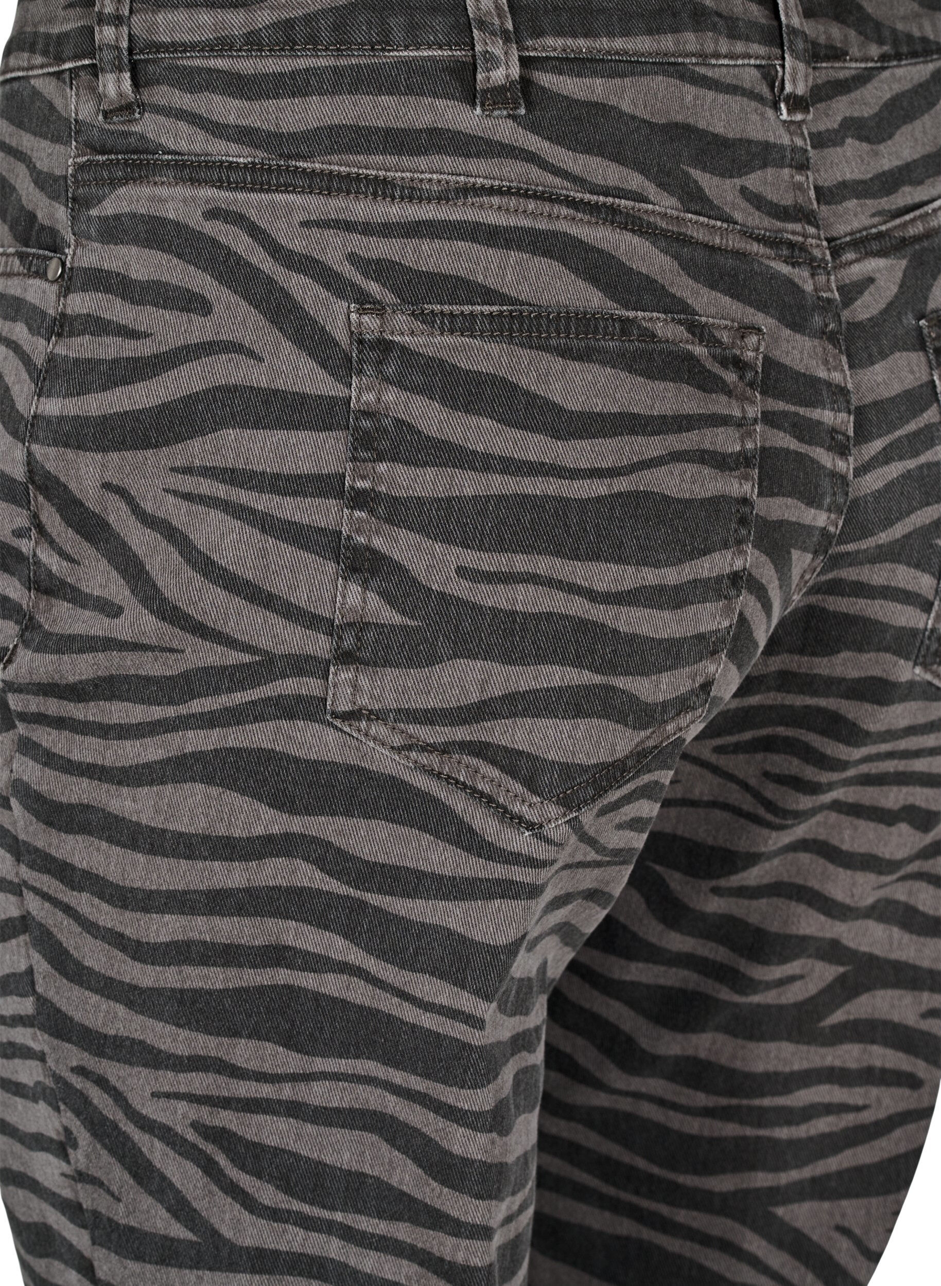 ZizziEmily jeans met zebraprint, Zwart, Packshot image number 3