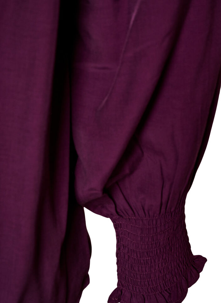 Blouse met ruches kraag en plooien, Paars, Packshot image number 3