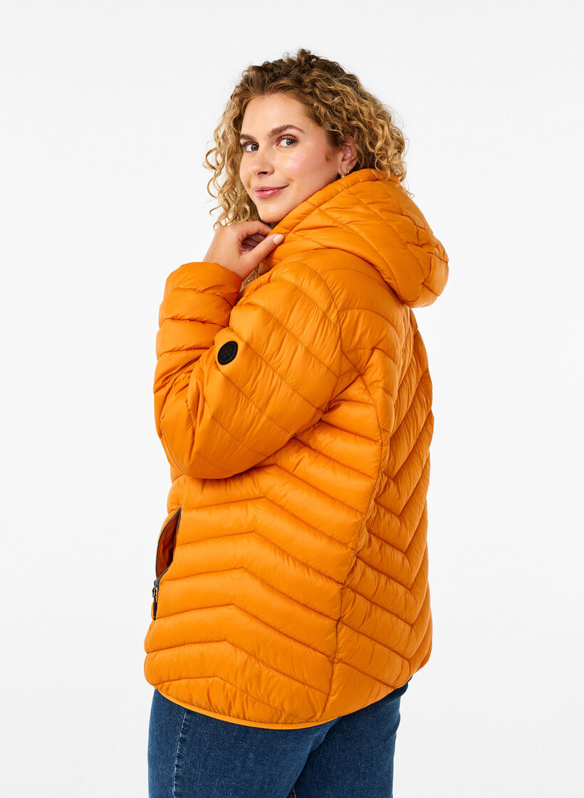 Lichtgewicht jas met capuchon, Oranje, Model image number 2