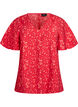 Blouse met vleermuismouwen en bloemen, Rood, Packshot image number 0