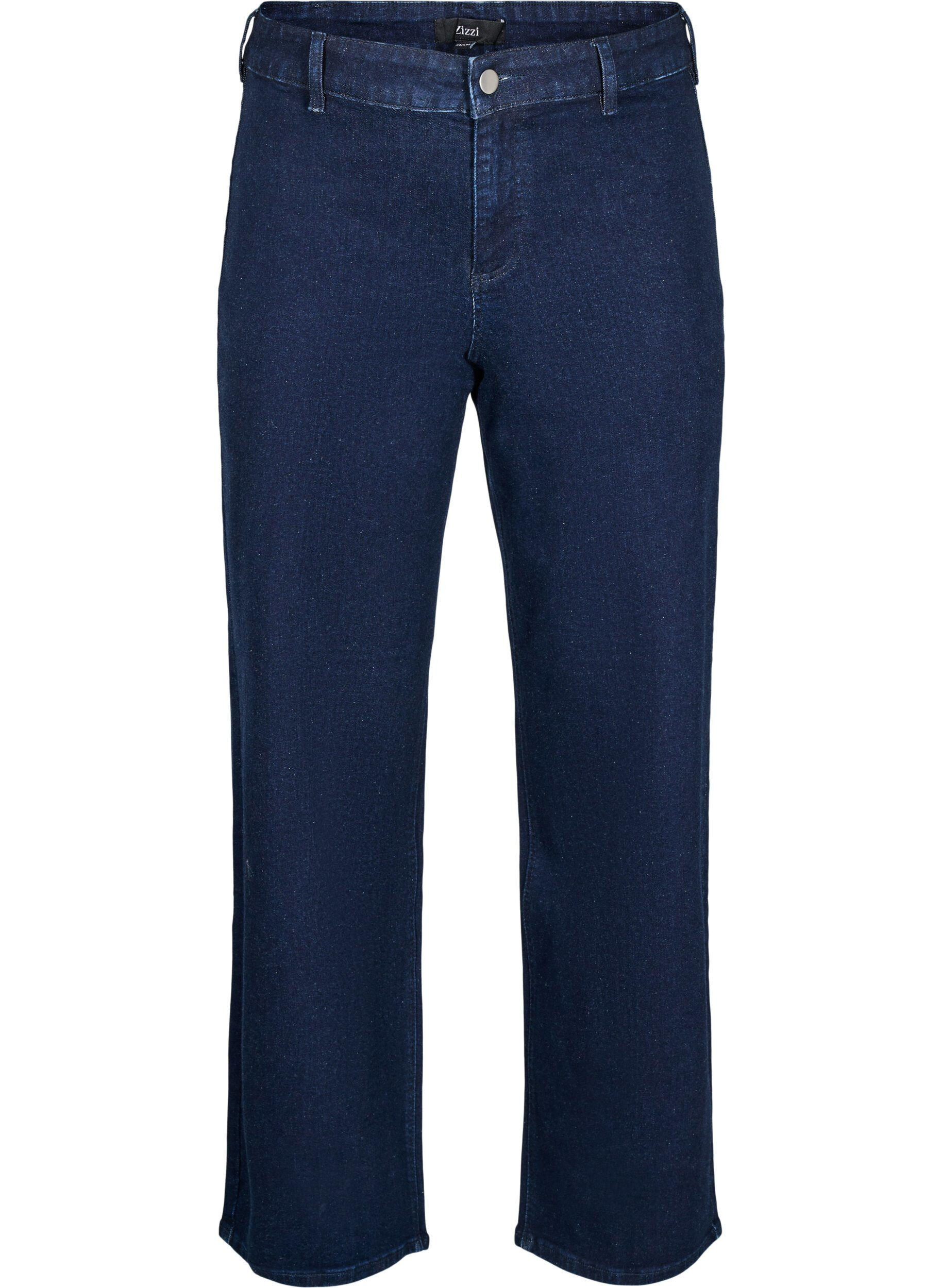Jeans met hoge taille en wijde pijpen
