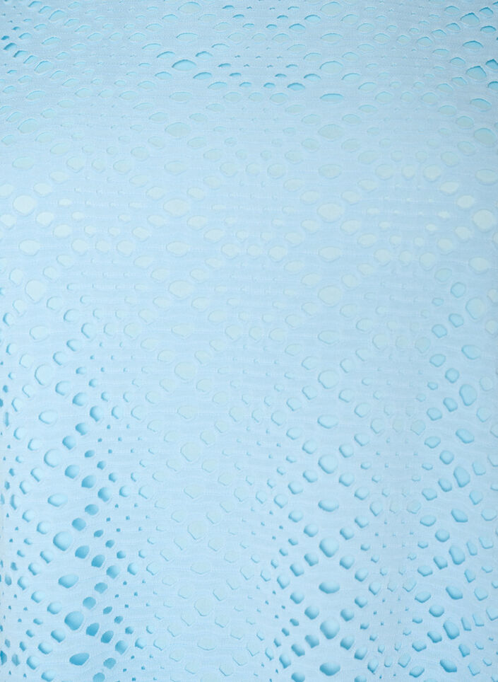 Knie-lange jurk met oogjespatroon en korte mouwen, Blauw, Packshot image number 2