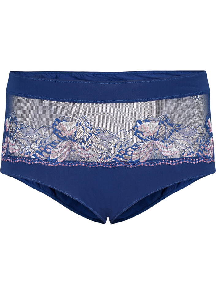 Hipsterbroekje met kant en normale taille, Medieval Blue, Packshot image number 0