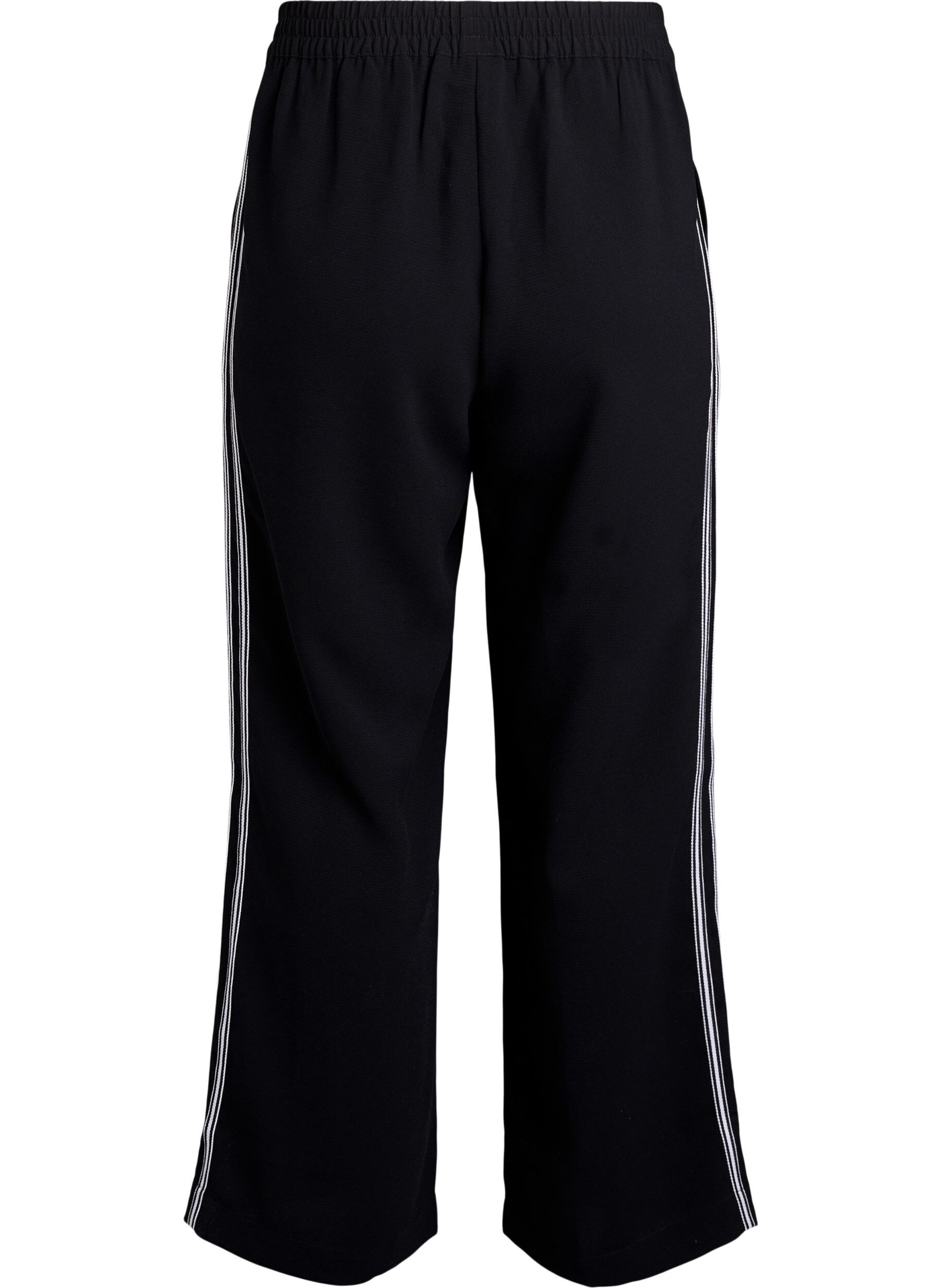 ZizziStraight-fit broek met strookdetails, Zwart, Packshot image number 1