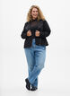 Imitatie suède bikerjack met studs, Zwart, Model image number 1