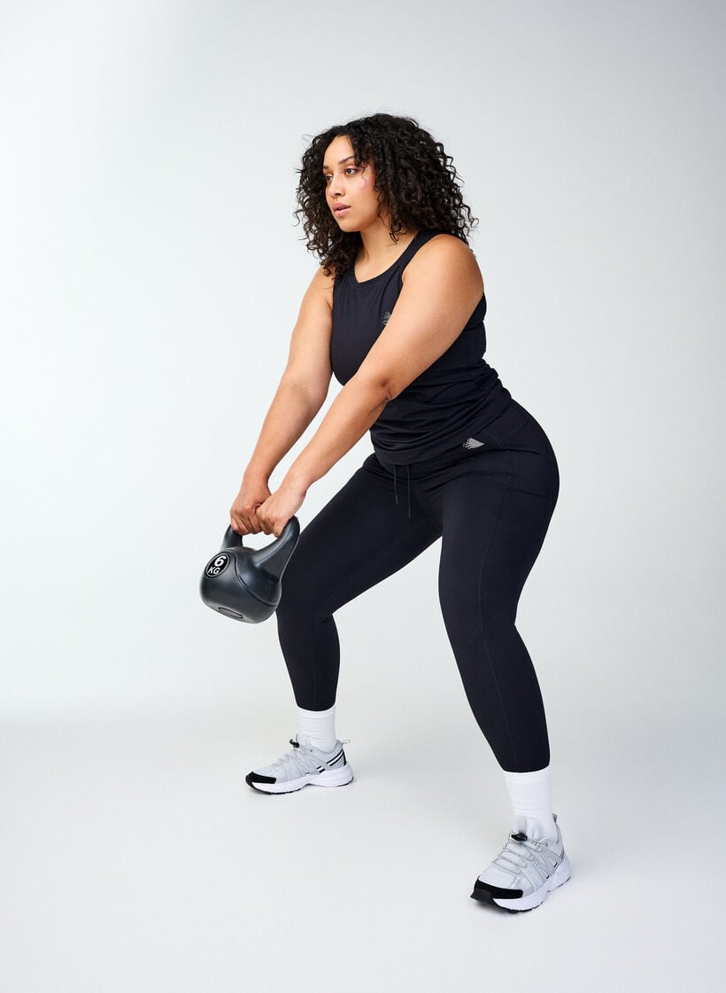 7/8 training panty met zakken, Zwart, Image image number 1