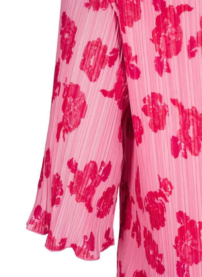Geplooide jurk met 3/4 mouwen, Rose Flower, Packshot