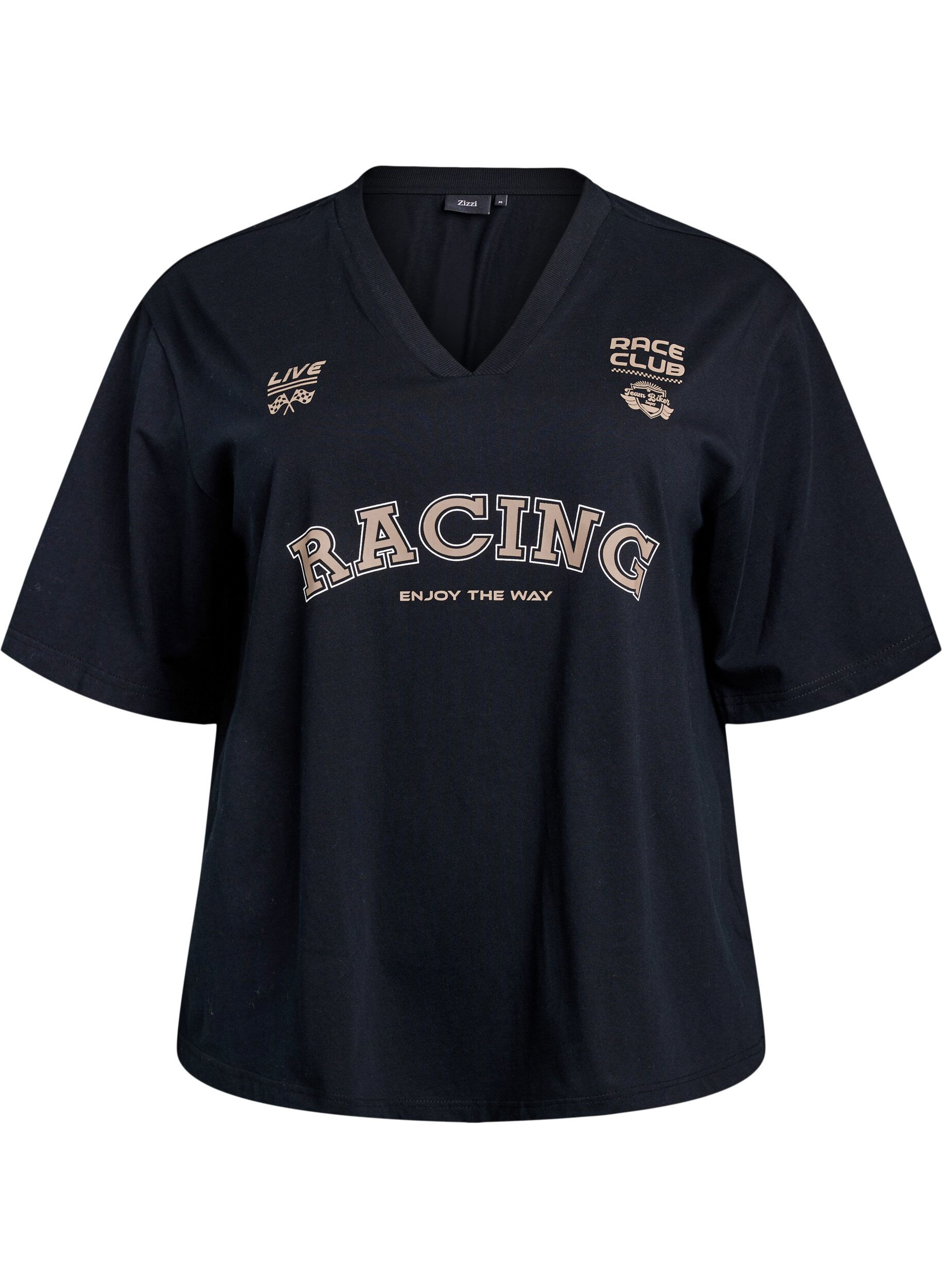 Oversized T-shirt met Racing print