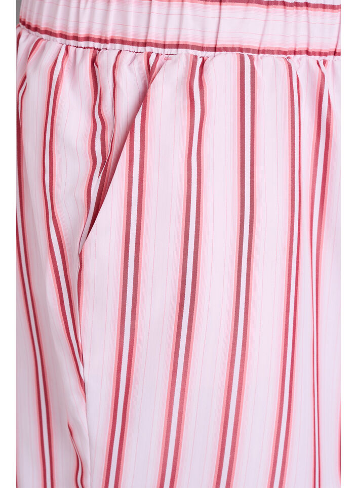 Losse shorts met strepen en zakken, Pink Stripe, Packshot