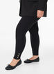 Leggings met knopen aan de onderkant, Zwart, Model image number 0