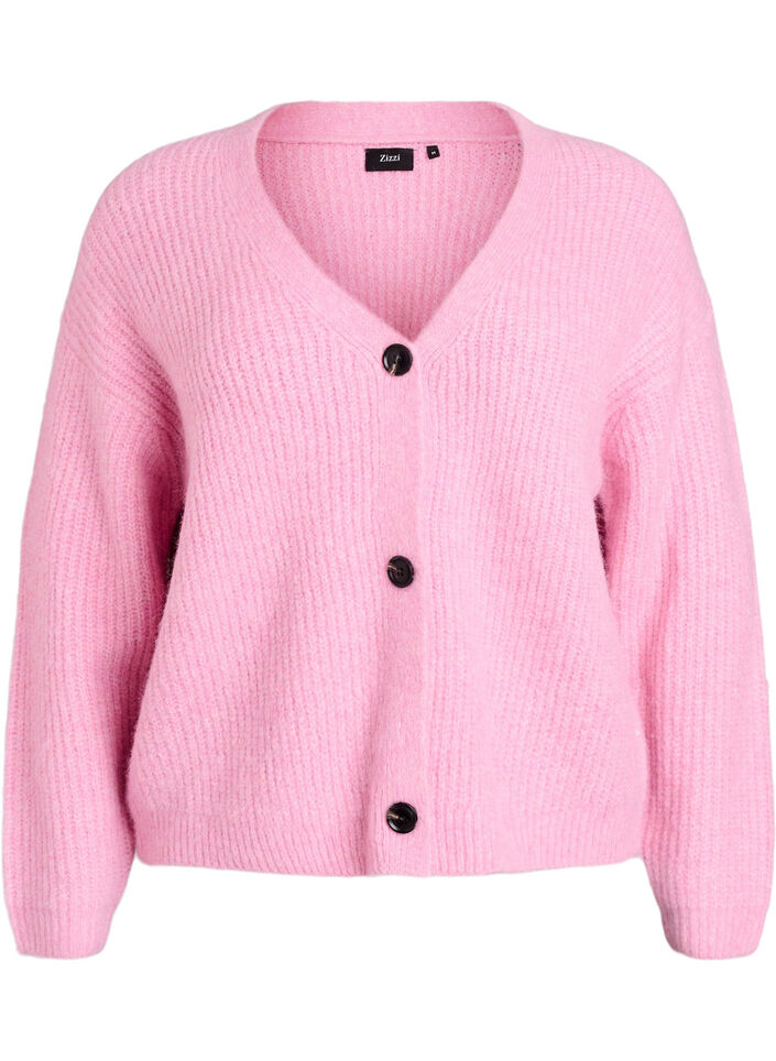 V-hals cardigan van breisel, Roze, Packshot image number 0