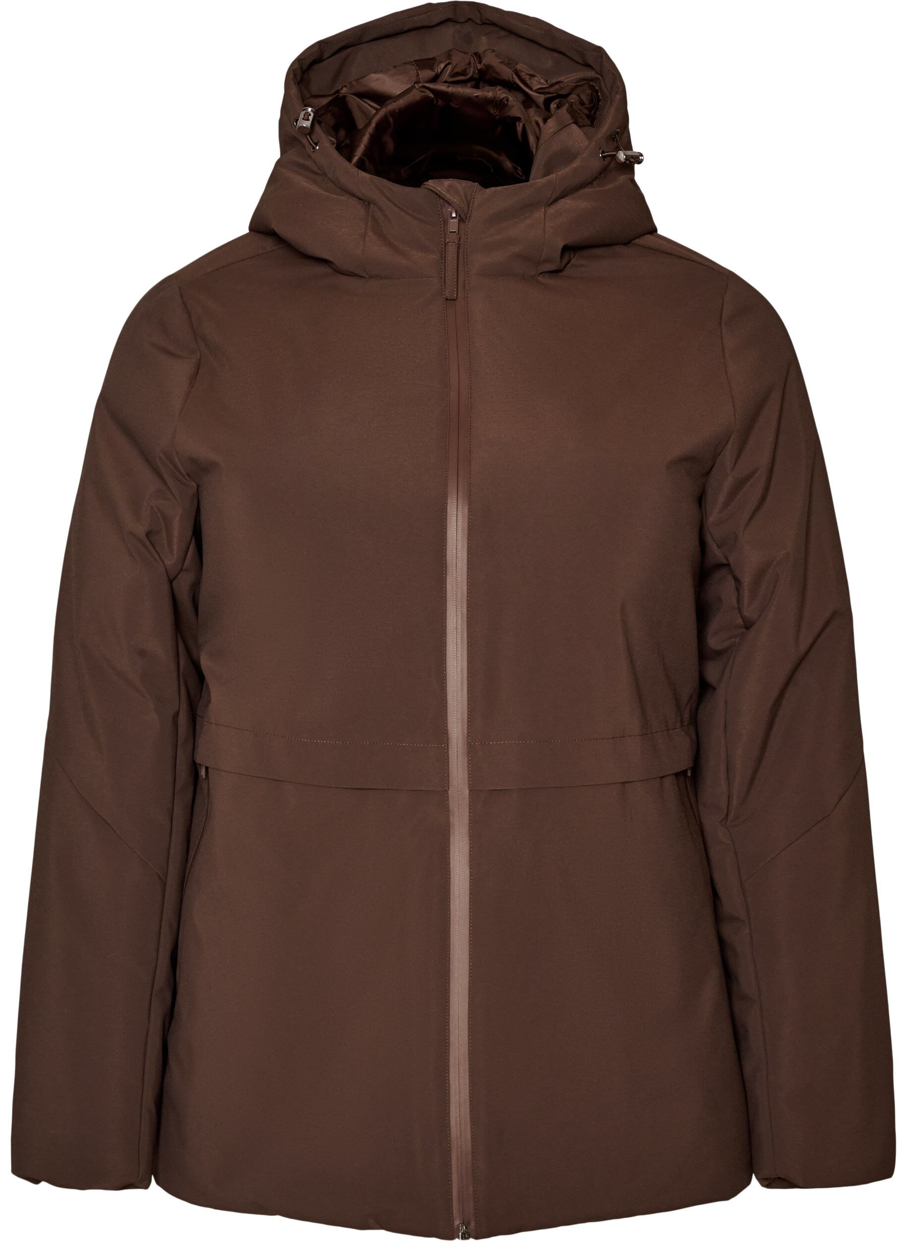 Winterjas met capuchon en verstelbare taille