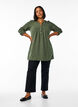 Katoenen mousseline tuniek met broderie anglaise, Groen, Model image number 1