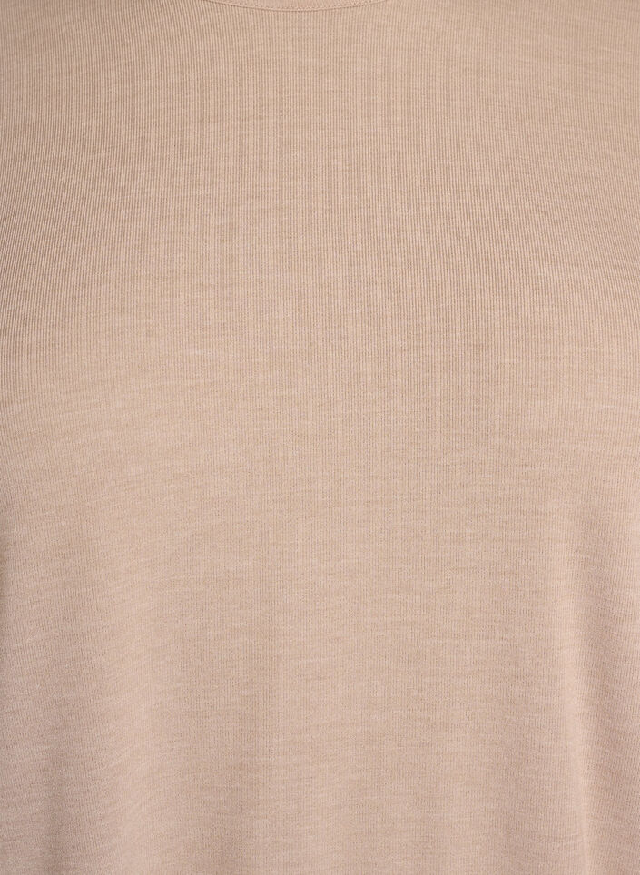 Jersey blouse met 3/4 mouwen, Beige, Packshot image number 2